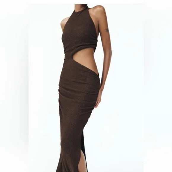 ZARA TEXTURED CUT OUT DRESS - Picture 5 of 11